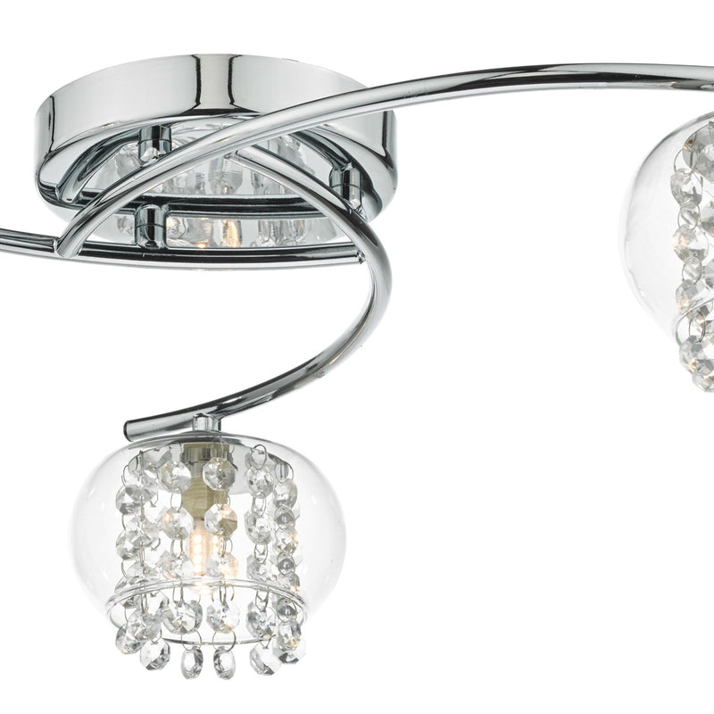 Load image into Gallery viewer, Dar Lighting ELM5350 Elma 3lt Semi Flush Polished Chrome &amp; Glass - 35012
