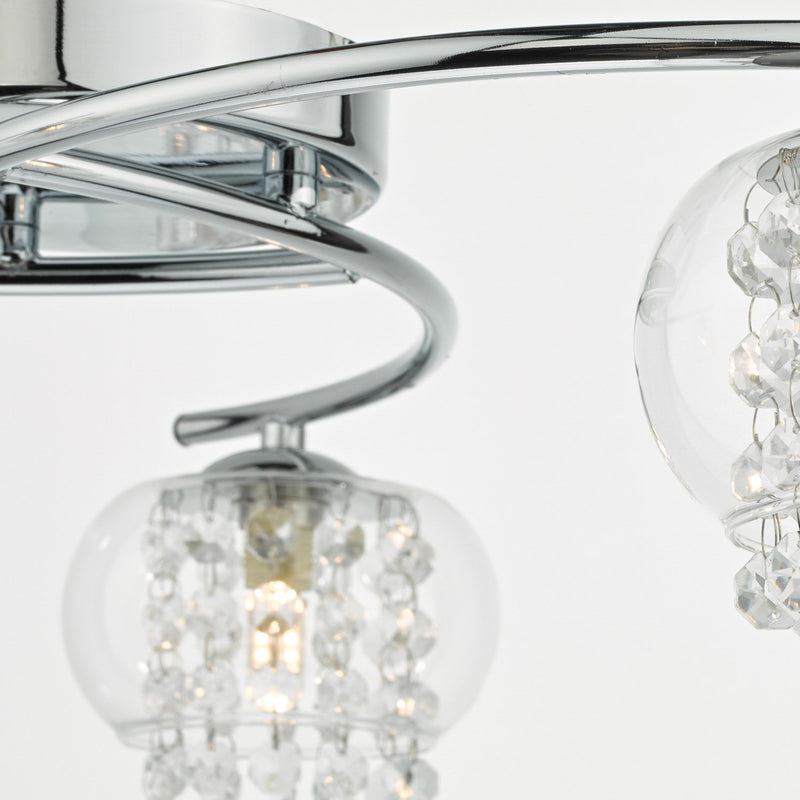 Load image into Gallery viewer, Dar Lighting ELM5350 Elma 3lt Semi Flush Polished Chrome &amp; Glass - 35012

