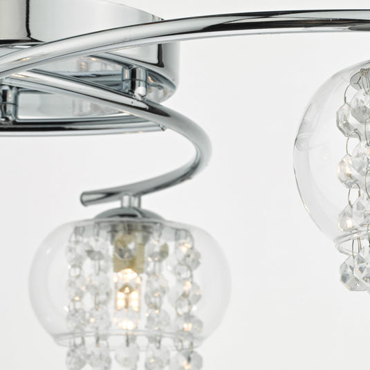 Dar Lighting ELM5350 Elma 3lt Semi Flush Polished Chrome & Glass - 35012