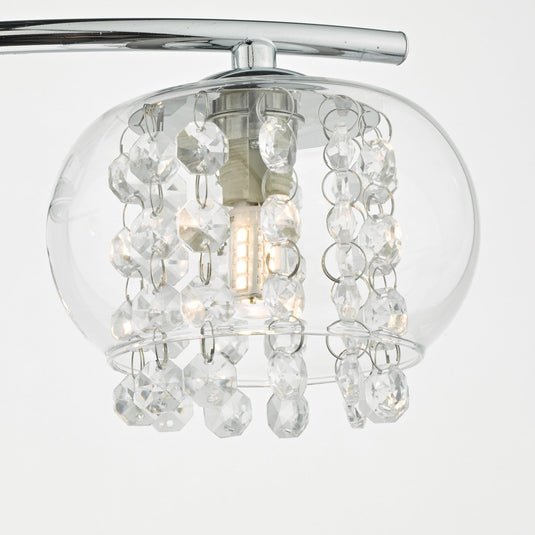 Dar Lighting ELM5350 Elma 3lt Semi Flush Polished Chrome & Glass - 35012