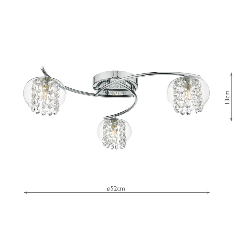 Load image into Gallery viewer, Dar Lighting ELM5350 Elma 3lt Semi Flush Polished Chrome &amp; Glass - 35012
