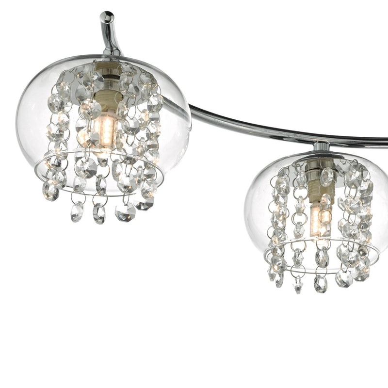Load image into Gallery viewer, Dar Lighting ELM6450 Elma 6lt Semi Flush Polished Chrome &amp; Crystal - 35013
