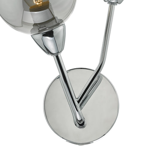 Dar Lighting ELO0910 Eloise 2lt Wall Light Polished Chrome & Glass - 35014