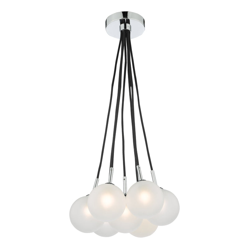 Load image into Gallery viewer, Dar Lighting ELP342-02 Elpis 7 Light Cluster Pendant Polished Chrome Opal Glass - 36906
