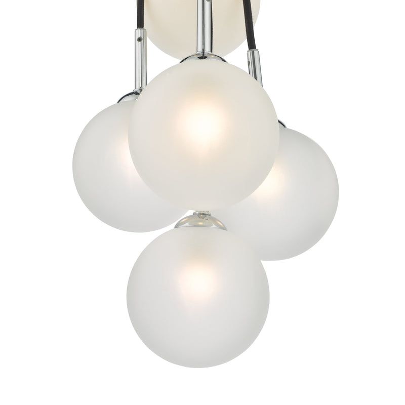 Load image into Gallery viewer, Dar Lighting ELP342-02 Elpis 7 Light Cluster Pendant Polished Chrome Opal Glass - 36906
