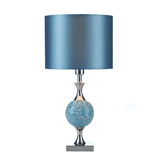 Dar Lighting ELS4223 Elsa Table Lamp Blue Mosaic With Shade - 37128