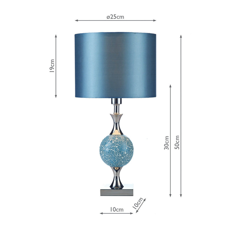Load image into Gallery viewer, Dar Lighting ELS4223 Elsa Table Lamp Blue Mosaic With Shade - 37128
