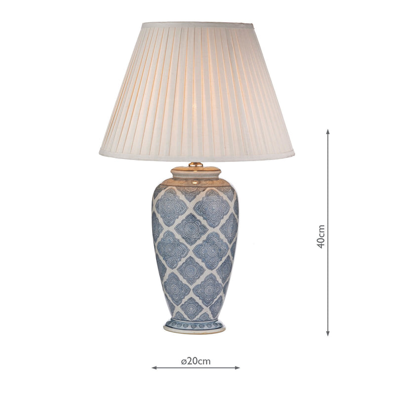 Load image into Gallery viewer, Dar Lighting ELY4223 Ely Table Lamp Blue/White Base Only - 26159
