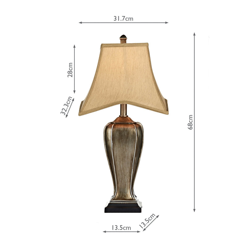 Load image into Gallery viewer, Dar Lighting EML4235-X Emlyn Table Lamp Silver/Gold complete with Shade - 35016
