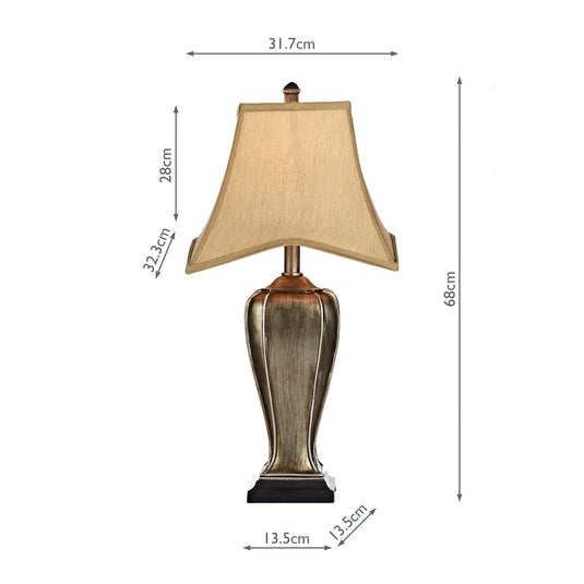 Dar Lighting EML4235-X Emlyn Table Lamp Silver/Gold complete with Shade - 35016