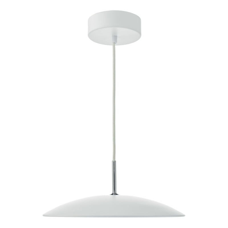 Load image into Gallery viewer, Dar Lighting ENO012 Enoch LED Metal Flying Saucer Pendant White &amp; Stainless Steel - 35018

