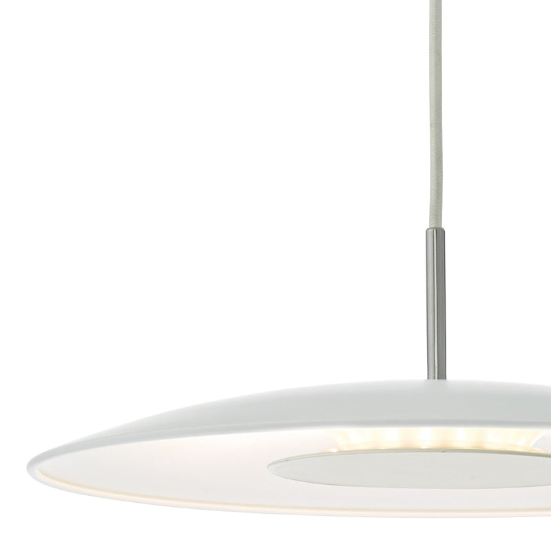 Load image into Gallery viewer, Dar Lighting ENO012 Enoch LED Metal Flying Saucer Pendant White &amp; Stainless Steel - 35018
