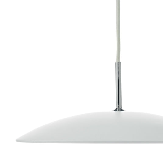 Dar Lighting ENO012 Enoch LED Metal Flying Saucer Pendant White & Stainless Steel - 35018