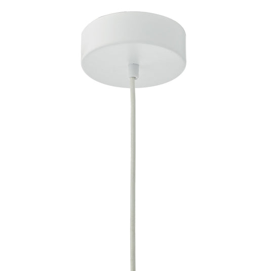 Dar Lighting ENO012 Enoch LED Metal Flying Saucer Pendant White & Stainless Steel - 35018