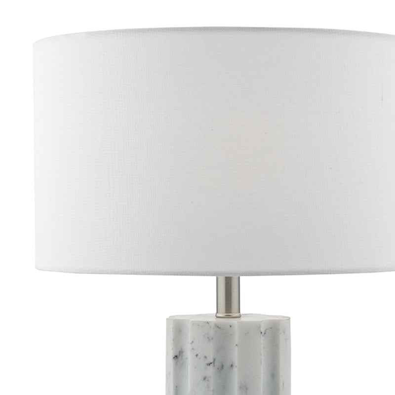Load image into Gallery viewer, Dar Lighting ERE422 Erebus Table Lamp Stone c/w White Linen Shade - 35028
