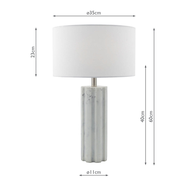 Load image into Gallery viewer, Dar Lighting ERE422 Erebus Table Lamp Stone c/w White Linen Shade - 35028
