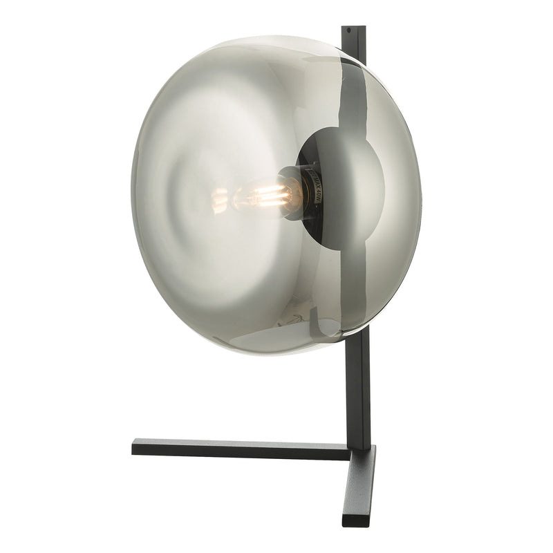 Load image into Gallery viewer, Dar Lighting ERL4110 Erla Table Lamp Smoked Glass And Matt Black - 35029
