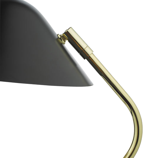 Dar Lighting ERN4122 Erna 1 Light Table Lamp Polished Brass Satin Black - 36907