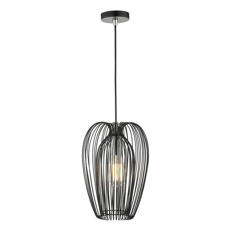 Load image into Gallery viewer, Dar Lighting ERO0122 Ero 1 Light Single Pendant Black And Chrome - 35030

