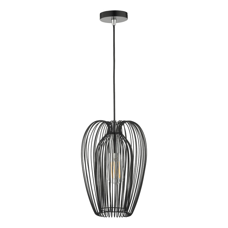 Load image into Gallery viewer, Dar Lighting ERO0122 Ero 1 Light Single Pendant Black And Chrome - 35030
