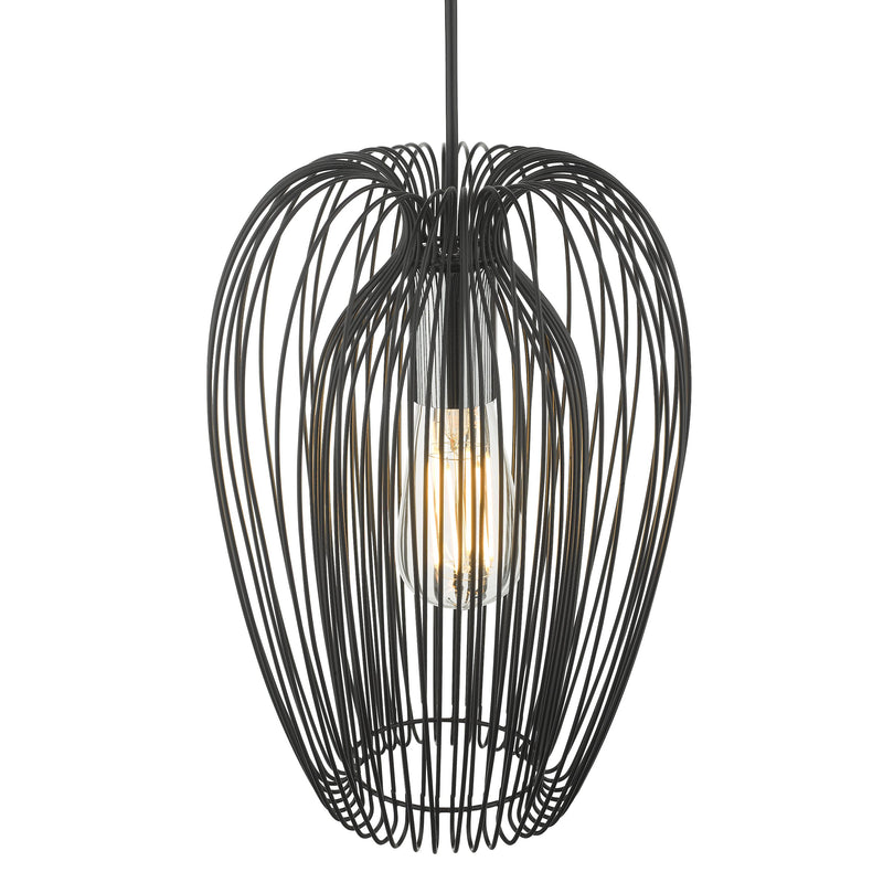 Load image into Gallery viewer, Dar Lighting ERO0122 Ero 1 Light Single Pendant Black And Chrome - 35030
