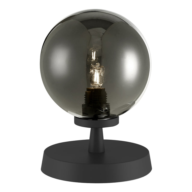 Load image into Gallery viewer, Dar Lighting ESB4122-01 Esben Touch Table Lamp Matt Black With Smoked Glass - 29891
