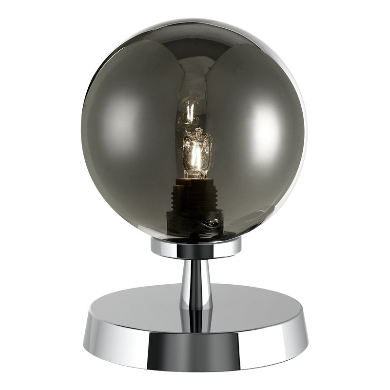 Load image into Gallery viewer, Dar Lighting ESB4150-01 Esben Touch Table Lamp Polished Chrome With Smoked Glass - 29893
