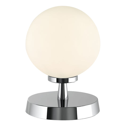 Dar Lighting ESB4150-02 Esben Touch Table Lamp Polished Chrome With Opal Glass - 29894
