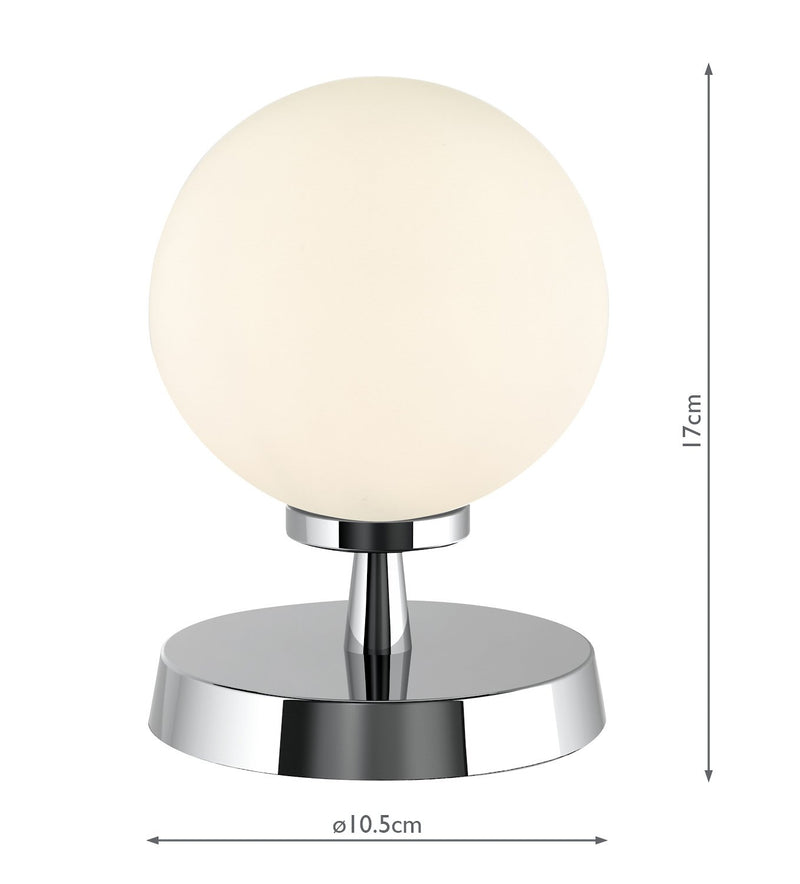 Load image into Gallery viewer, Dar Lighting ESB4150-02 Esben Touch Table Lamp Polished Chrome With Opal Glass - 29894
