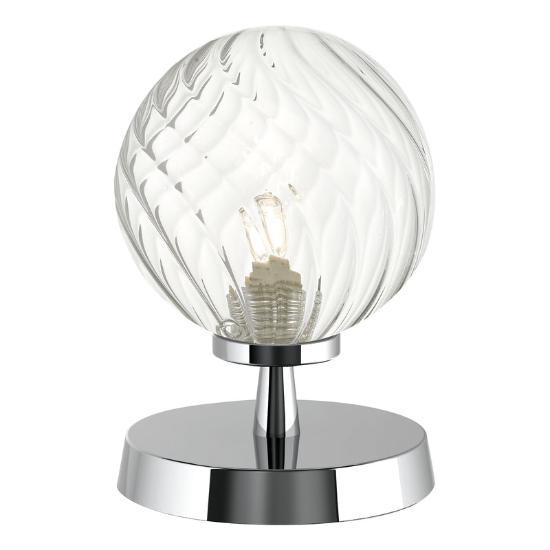 Load image into Gallery viewer, Dar Lighting ESB4150-03 Esben Touch Table Lamp Polished Chrome With Twisted Glass - 29895
