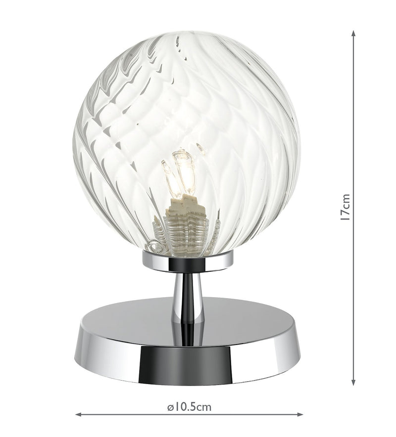 Load image into Gallery viewer, Dar Lighting ESB4150-03 Esben Touch Table Lamp Polished Chrome With Twisted Glass - 29895
