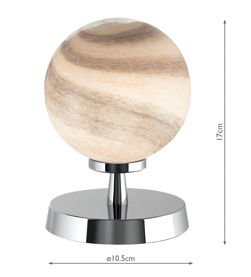 Load image into Gallery viewer, Dar Lighting ESB4150-07 Esben Touch Table Lamp Polished Chrome With Planet Glass - 29896
