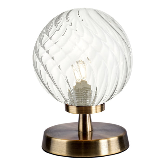 Dar Lighting ESB4175-03 Esben Touch Table Lamp Antique Brass With Twisted Glass - 29897
