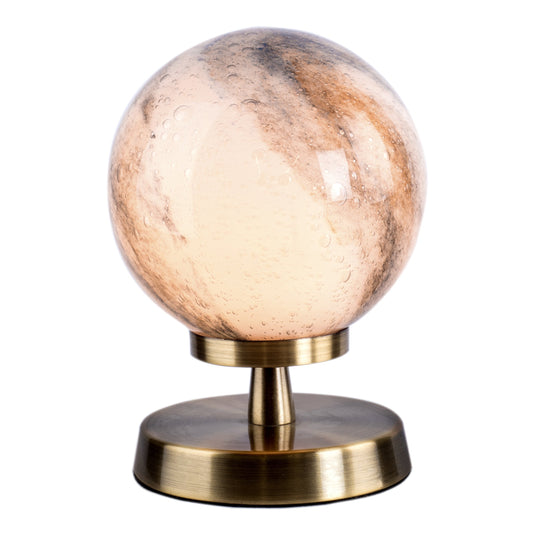 Dar Lighting ESB4175-07 Esben Touch Table Lamp Antique Brass With Planet Glass - 29898