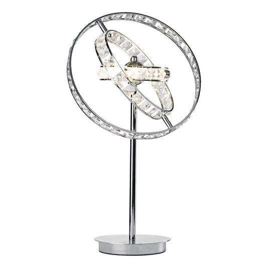 Dar Lighting ETE4050 Eternity 4 Light Table Lamp Clear Faceted Crystal and Polished Chrome - 11862