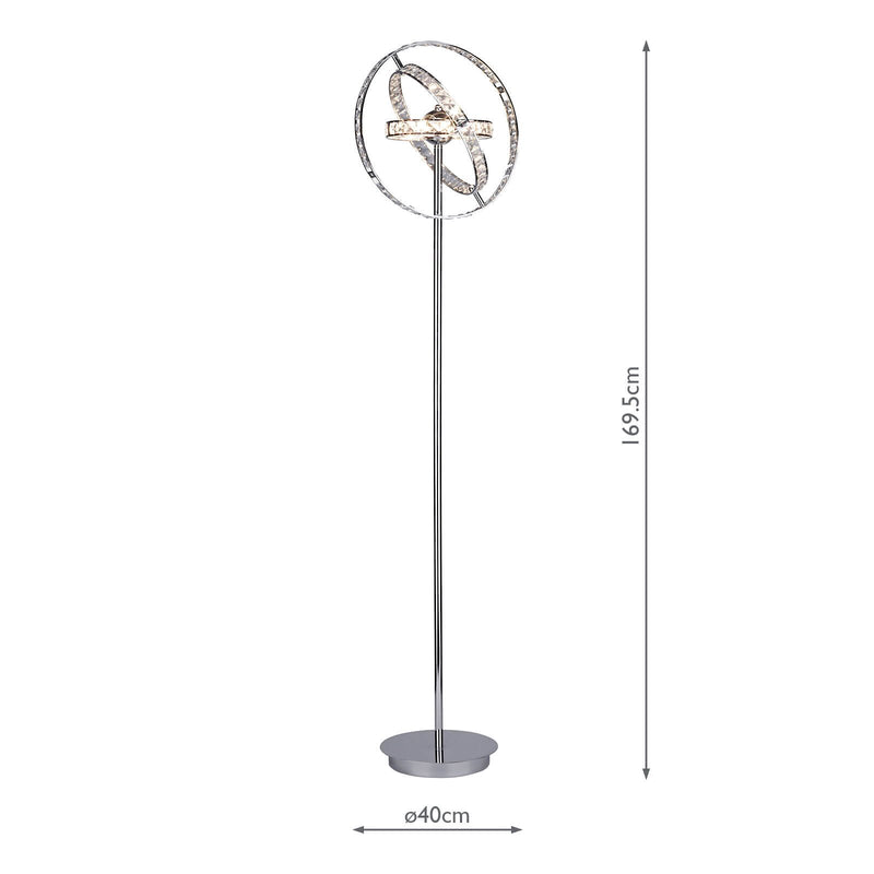 Load image into Gallery viewer, Dar Lighting ETE4950 Eternity 6 Light Floor Lamp Clear Faceted Crystal and Polished Chrome - 11863
