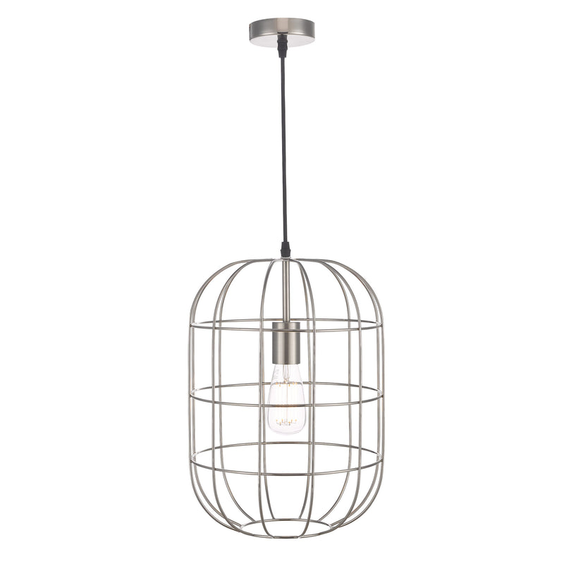 Load image into Gallery viewer, Dar Lighting EUD0146 Eudora 1 Light Pendant Satin Nickel - 35041
