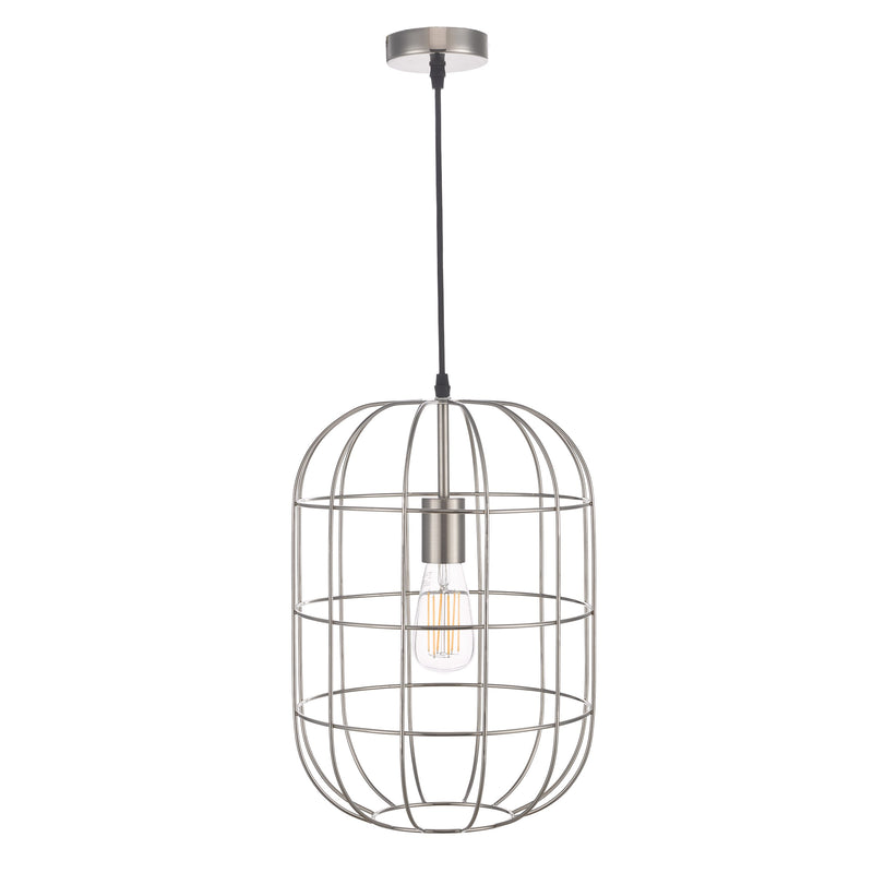 Load image into Gallery viewer, Dar Lighting EUD0146 Eudora 1 Light Pendant Satin Nickel - 35041
