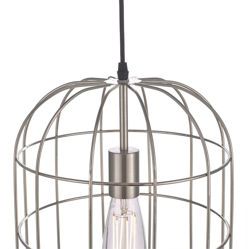 Load image into Gallery viewer, Dar Lighting EUD0146 Eudora 1 Light Pendant Satin Nickel - 35041
