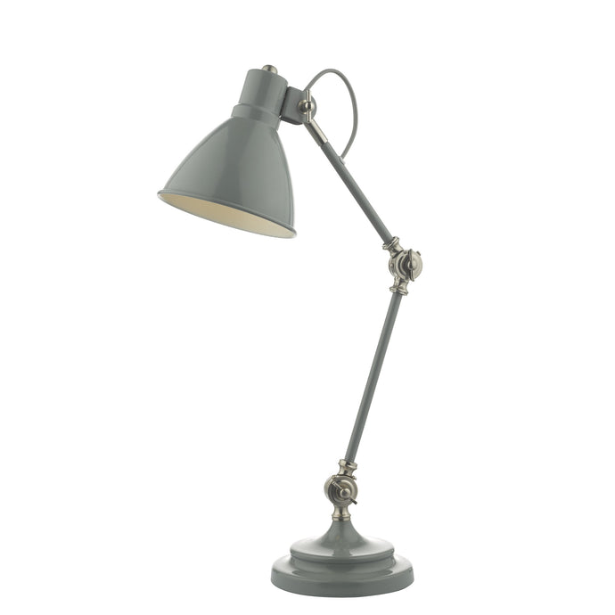 Dar Lighting EUN4239 Eunice Task Lamp Grey & Satin Nickel - 37130
