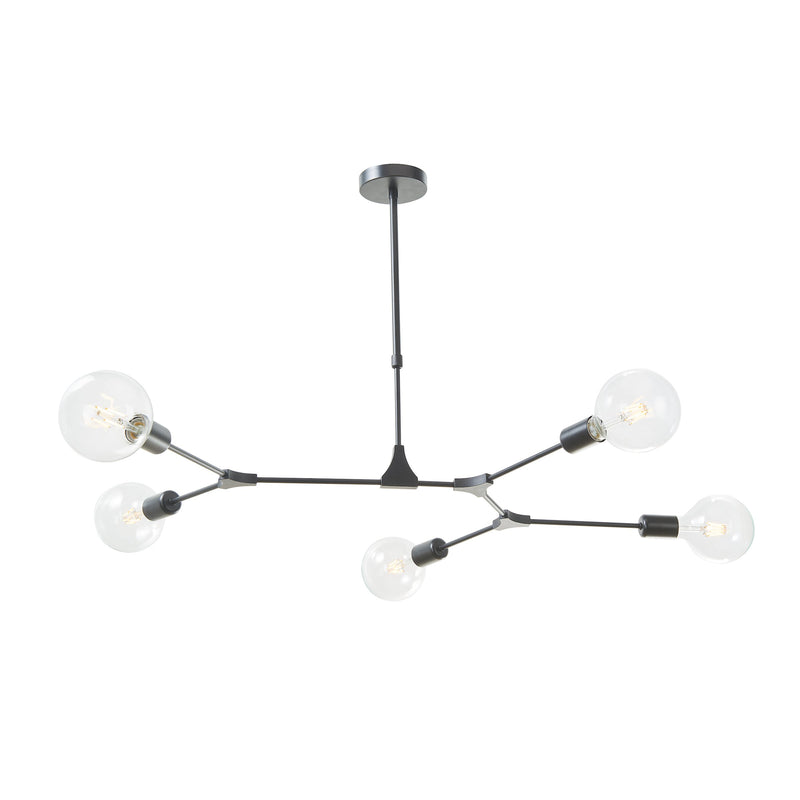 Load image into Gallery viewer, Dar Lighting EUP0539 Euphemia 5 Light Pendant Black - 35043

