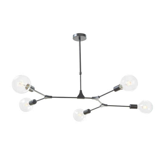 Dar Lighting EUP0539 Euphemia 5 Light Pendant Black - 35043