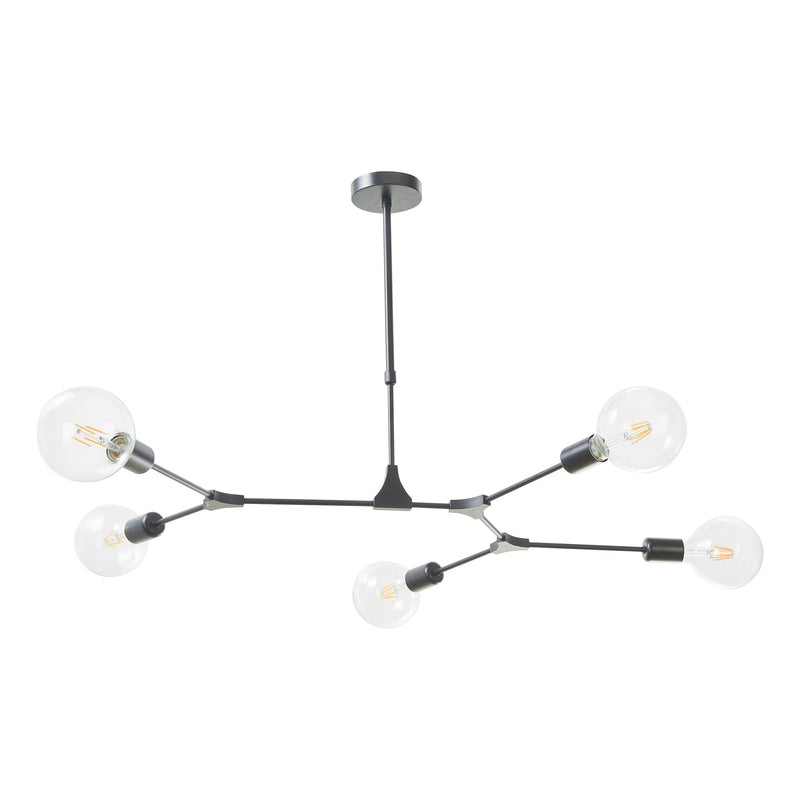 Load image into Gallery viewer, Dar Lighting EUP0539 Euphemia 5 Light Pendant Black - 35043
