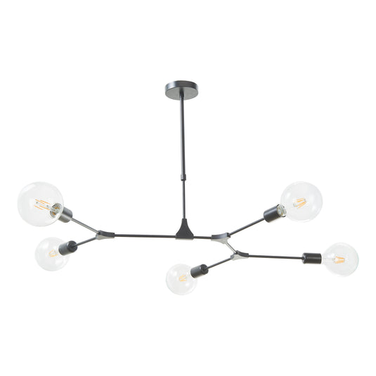 Dar Lighting EUP0539 Euphemia 5 Light Pendant Black - 35043