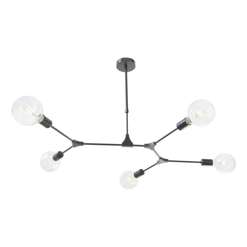 Load image into Gallery viewer, Dar Lighting EUP0539 Euphemia 5 Light Pendant Black - 35043
