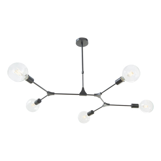 Dar Lighting EUP0539 Euphemia 5 Light Pendant Black - 35043