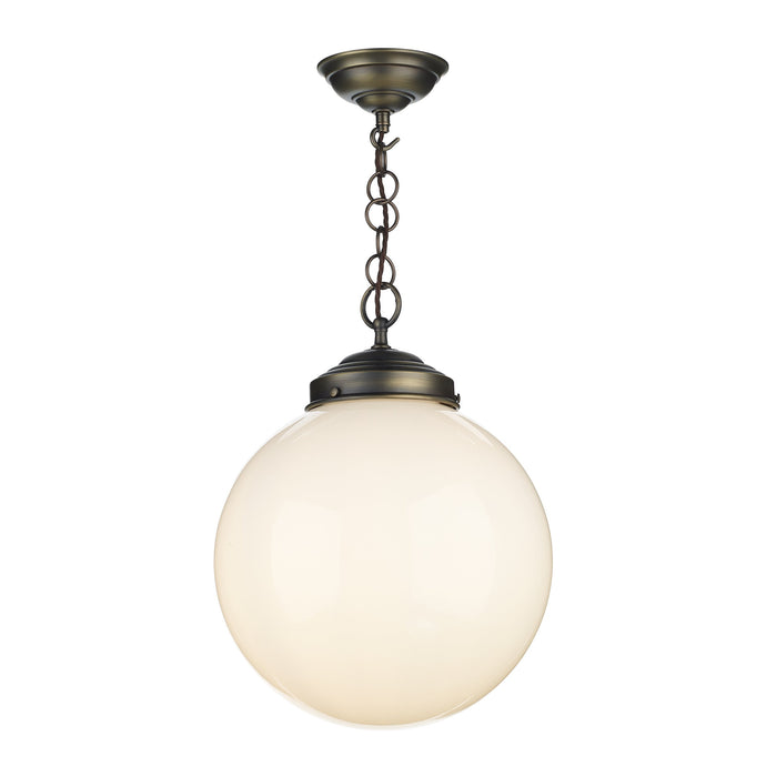 David Hunt Lighting FAI0172 Fairfax 1 Light Pendant in Antique Brass comes with opal glass