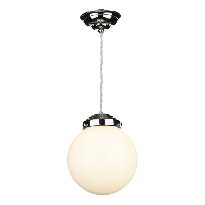 David Hunt Lighting FAI8652 FAIRFAX Small single pendant in Polished Chrome with opal glass