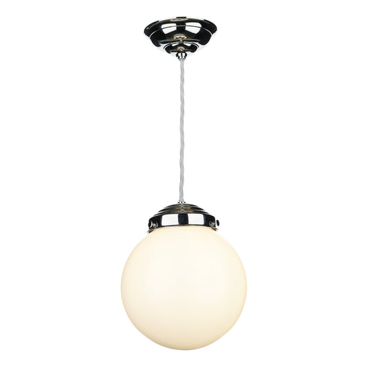 David Hunt Lighting FAI8652 FAIRFAX Small single pendant in Polished Chrome with opal glass