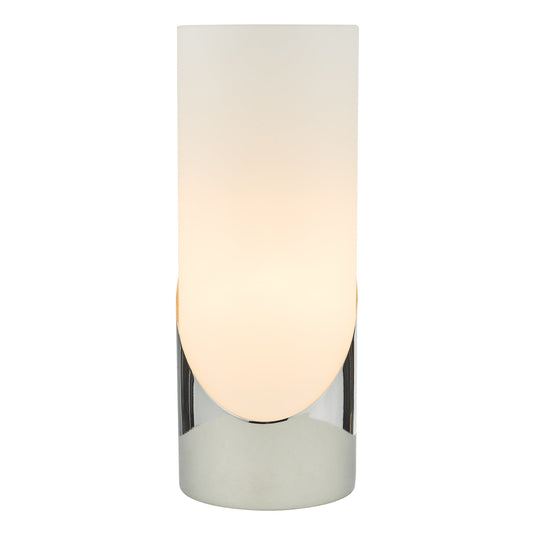 Dar Lighting FAR4250 Faris Touch Table Lamp Polished Chrome Opal Glass - 37132